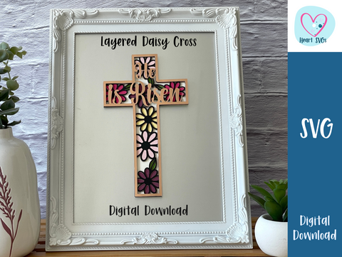 He is Risen 3D Cross - SVG Digital File