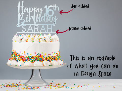 HAPPY BIRTHDAY Customisable, Cake Topper - SVG Digital File