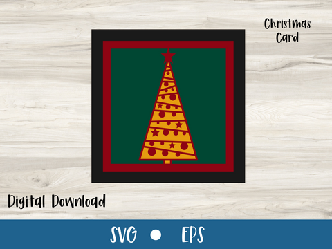 Christmas Tree with Baubles - Christmas Card - SVG Digital File