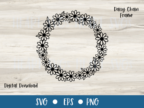 Daisy Chain Round Frame - SVG Digital File