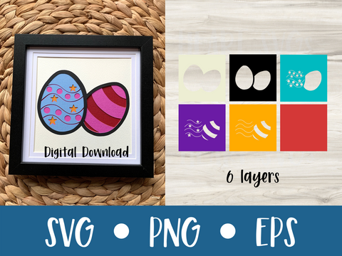 3D Layered Easter Egg Shadow Box - SVG Digital File