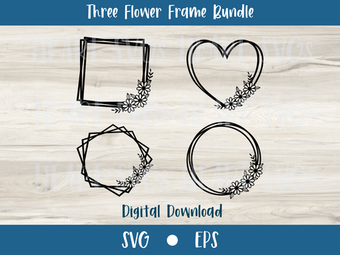 Floral Frame BUNDLE - SVG Digital File