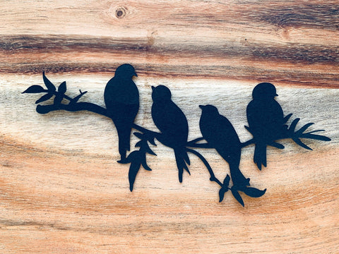 Black Birds on a Branch Silhouette, Die Cut