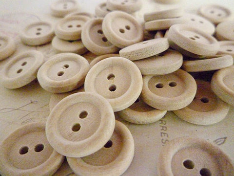 Half Inch Wooden Buttons - Two holes (15mm)