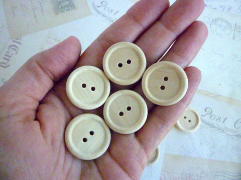 One inch Wooden Buttons - Two holes (25mm)