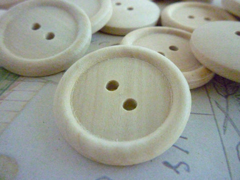 One inch Wooden Buttons - Two holes (25mm)