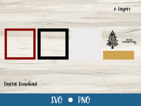 Merry Christmas Tree Card - SVG Digital File