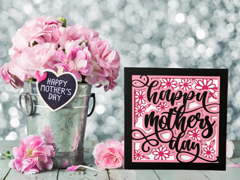 Happy Mothers Day Daisy Card - Layered SVG Digital File