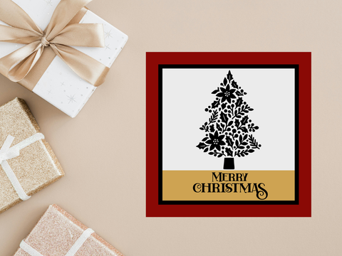 Merry Christmas Tree Card - SVG Digital File