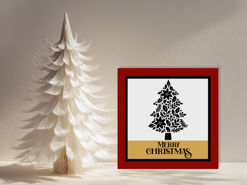 Merry Christmas Tree Card - SVG Digital File