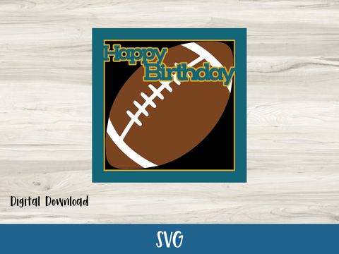 Football Happy Birthday Card - SVG Digital File