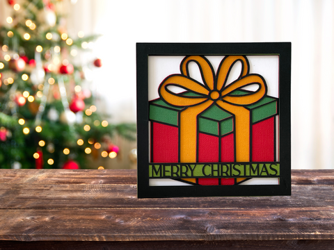 Christmas Present Merry Christmas Card - SVG Digital File