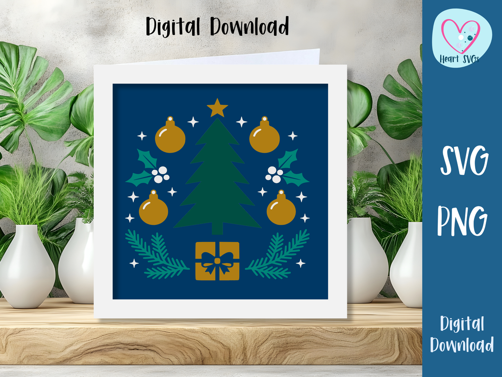 Scandinavian Tree Christmas Card - Layered SVG Digital File (Copy)