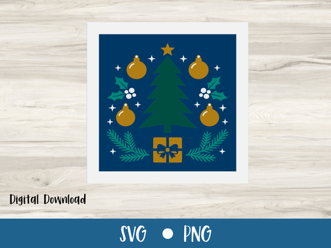 Scandinavian Tree Christmas Card - Layered SVG Digital File (Copy)