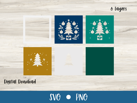 Scandinavian Tree Christmas Card - Layered SVG Digital File (Copy)