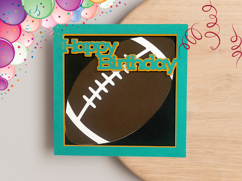 Football Happy Birthday Card - SVG Digital File