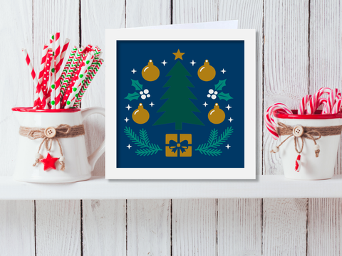 Scandinavian Tree Christmas Card - Layered SVG Digital File (Copy)