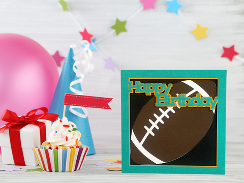 Football Happy Birthday Card - SVG Digital File