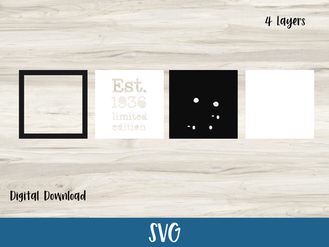Est. 1936 Layered Birthday Card 90th - SVG Digital File