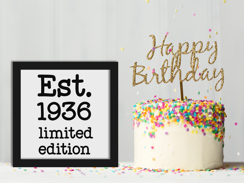 Est. 1936 Layered Birthday Card 90th - SVG Digital File