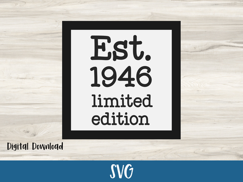 Est. 1946 Layered Birthday Card 80th - SVG Digital File