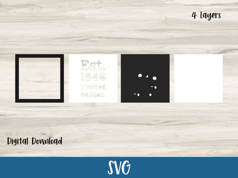 FREE January SVG - Est. Year Layered Birthday Card Bundle - SVG Digital File