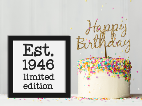 Est. 1946 Layered Birthday Card 80th - SVG Digital File