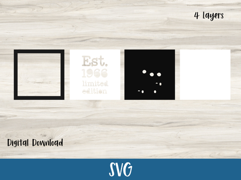 Est. 1966 Layered Birthday Card 60th - SVG Digital File