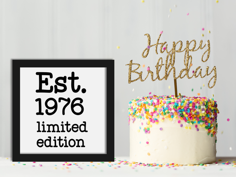 Est. 1976 Layered Birthday Card 50th - SVG Digital File