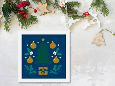 Scandinavian Tree Christmas Card - Layered SVG Digital File (Copy)