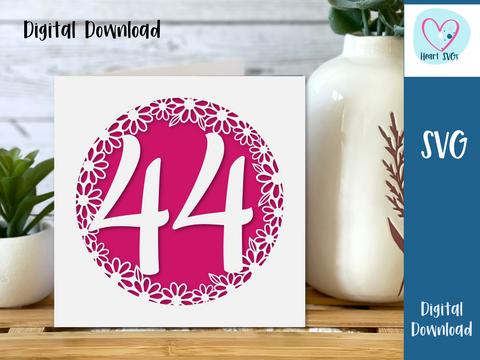 44th Birthday Card SVG - Daisy - SVG Digital File