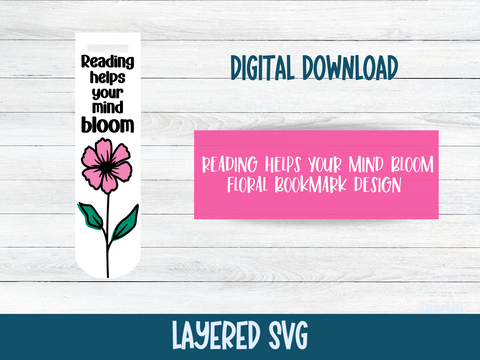 Floral Bookmark Design - SVG Digital File