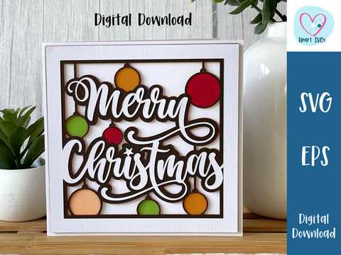 Baubles - Christmas Card - SVG Digital File