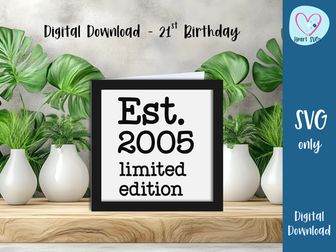 FREE January SVG - Est. Year Layered Birthday Card Bundle - SVG Digital File