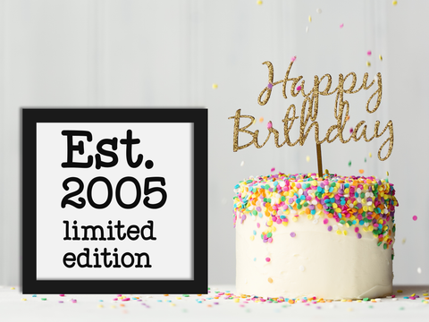 Est. 2005 Layered Birthday Card 21st - SVG Digital File