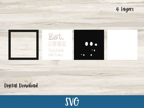 Est. 2006 Layered Birthday Card 20th - SVG Digital File