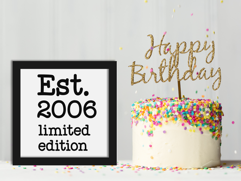 Est. 2006 Layered Birthday Card 20th - SVG Digital File
