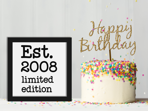Est. 2008 Layered Birthday Card 18th - SVG Digital File