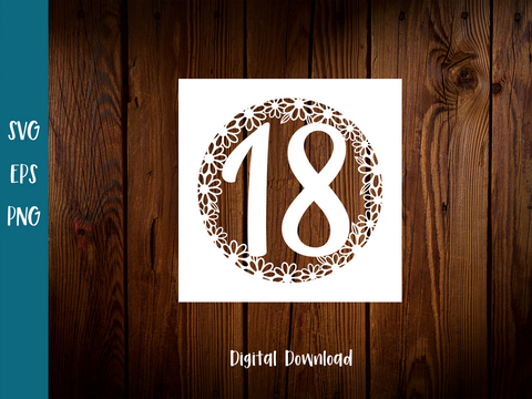 18th Birthday Card SVG - Daisy - SVG Digital File