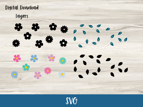 Floral Libbey Glass Design - SVG Digital File