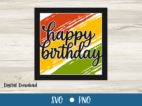 FREE August SVG - Paint Stroke Birthday Card - Layered SVG Digital File