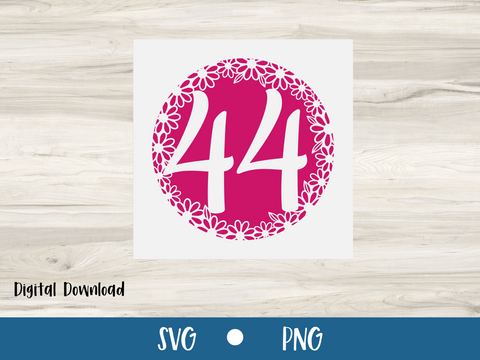 44th Birthday Card SVG - Daisy - SVG Digital File