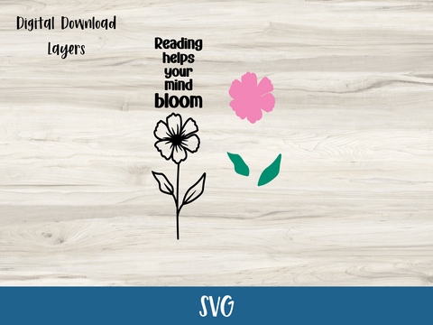 Floral Bookmark Design - SVG Digital File