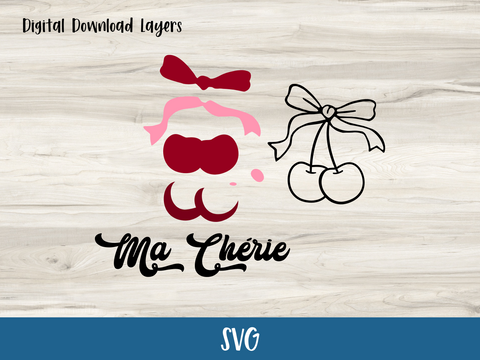 Cherries, Ma Cherie, Mirror Decal - SVG Digital File