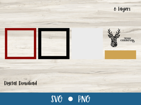 FREE SVG December Merry Christmas Reindeer Card - SVG Digital File