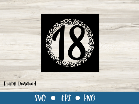 18th Birthday Card SVG - Daisy - SVG Digital File