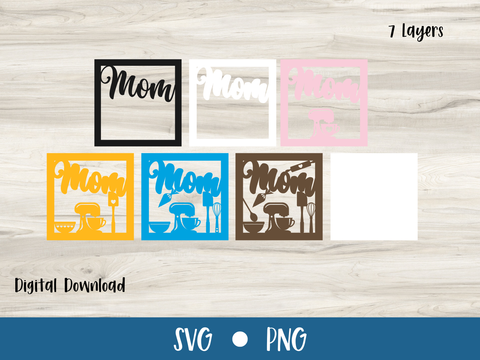 Baking Inspired Mom Card - Layered SVG Digital File
