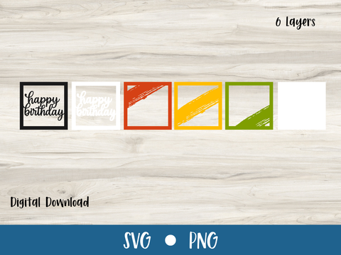 FREE August SVG - Paint Stroke Birthday Card - Layered SVG Digital File