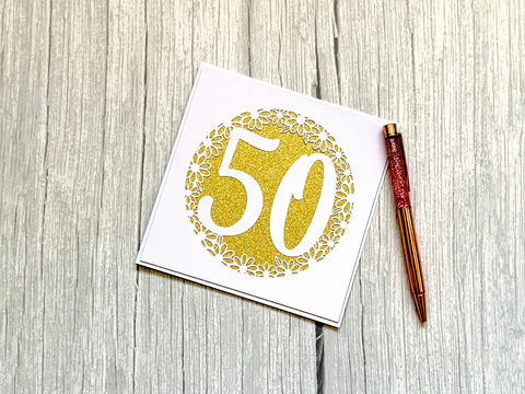 50th Birthday Card SVG - Daisy - SVG Digital File