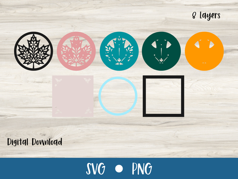 FREE September SVG - Fancy Leaf Card - Layered SVG Digital File